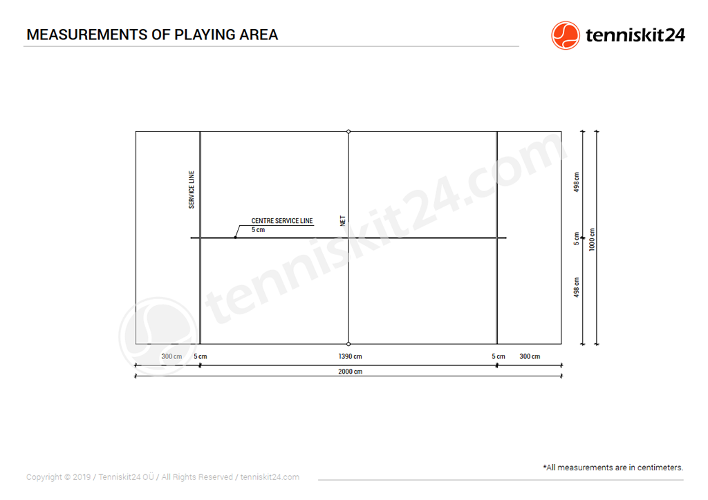 Padel Court Playing Area Layout Drawing with Measurements