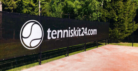 TennisKit24 Windscreen Installed on the Fence